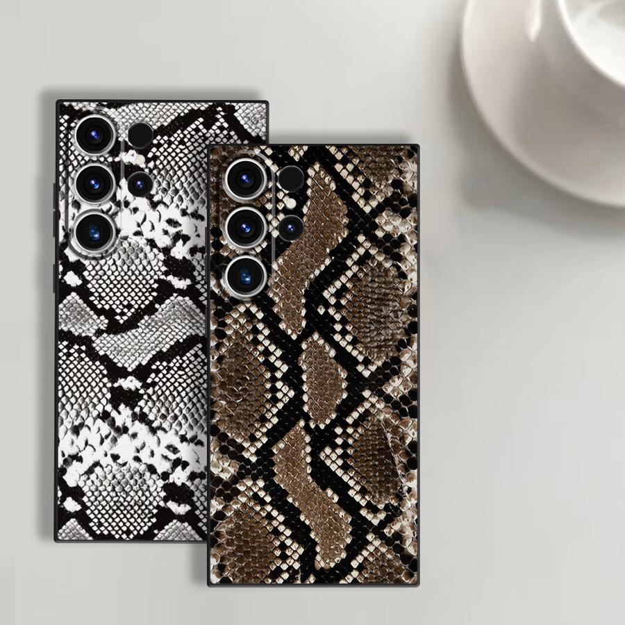 Tablet S9 Fe Accessories - 뱀피 무늬 펀다 폰 커버 케이스