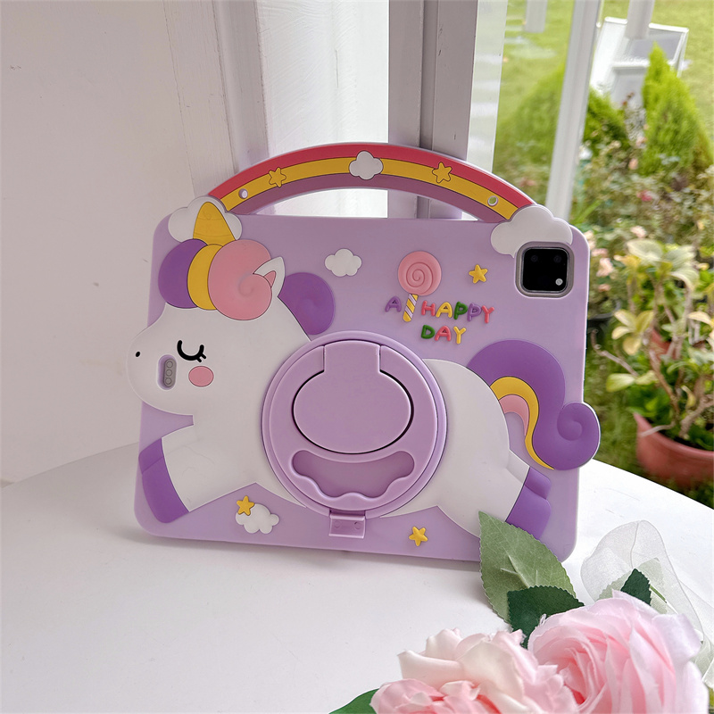 Tablet A9 Accessories - 만화 유니콘 키즈 스탠드 태블릿 케이스