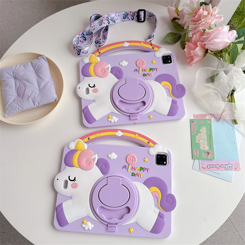 만화 유니콘 키즈 스탠드 태블릿 케이스 삼성 갤럭시 탭 - Tablet A9 Accessories 리뷰 및 가격