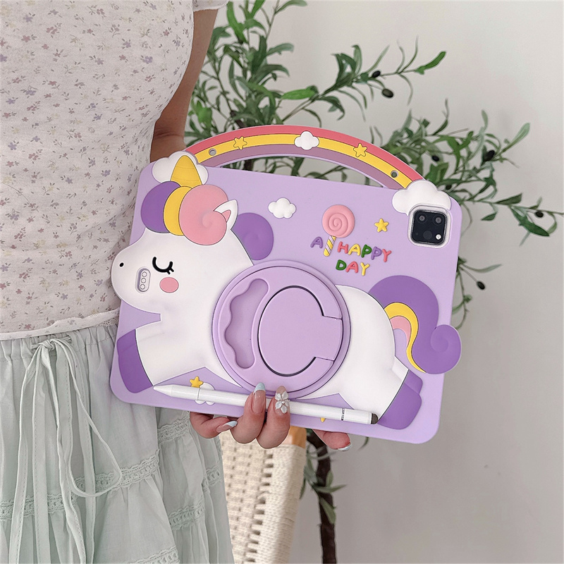 만화 유니콘 키즈 스탠드 태블릿 케이스 삼성 갤럭시 탭 - Tablet A9 Accessories 리뷰 및 가격